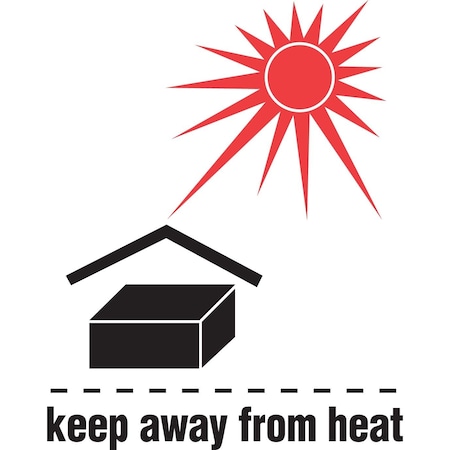 Decker Tape Products Label, DL4192, KEEP AWAY FROM HEAT, 3" X 4" DL4192